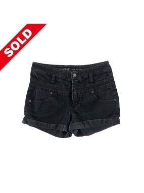Mossimo Womens Size 6/28 Black High Rise Stretch Denim Shorts